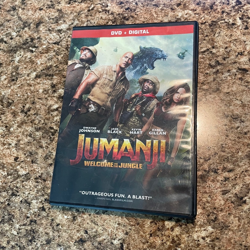 Jumanji Welcome to the Jungle DVD Digital Movie Included Dwayne Johnson Action‎